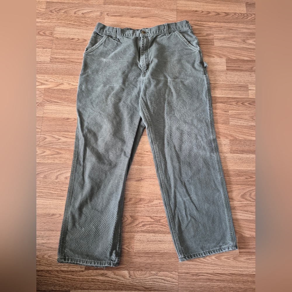 Carhartt Men's Green Loose Original Fit Canvas Pants